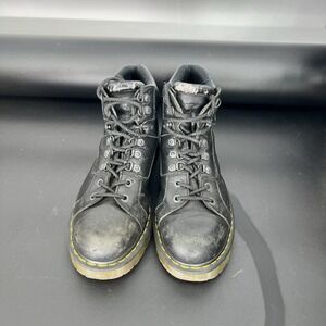 Dr Martens DMs Black Leather Mid Rise Work Biker Boots 10962 Mens US 14